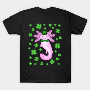 Cute St Patrick's day Axolotl T-Shirt